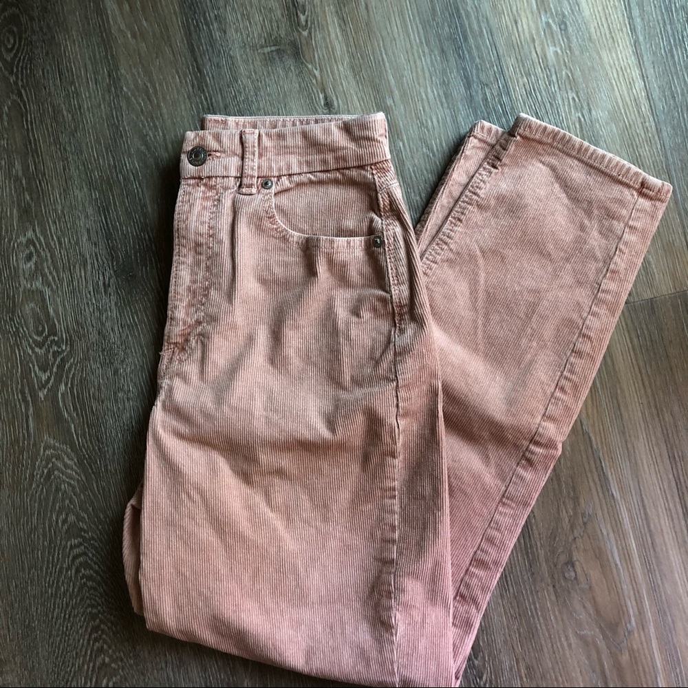 American Eagle Pink Corduroy Mom Jeans
